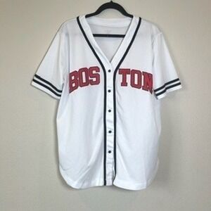 Refuge Athletics Boston Baseball Jersey White Red Number 87 Mens XL/TG